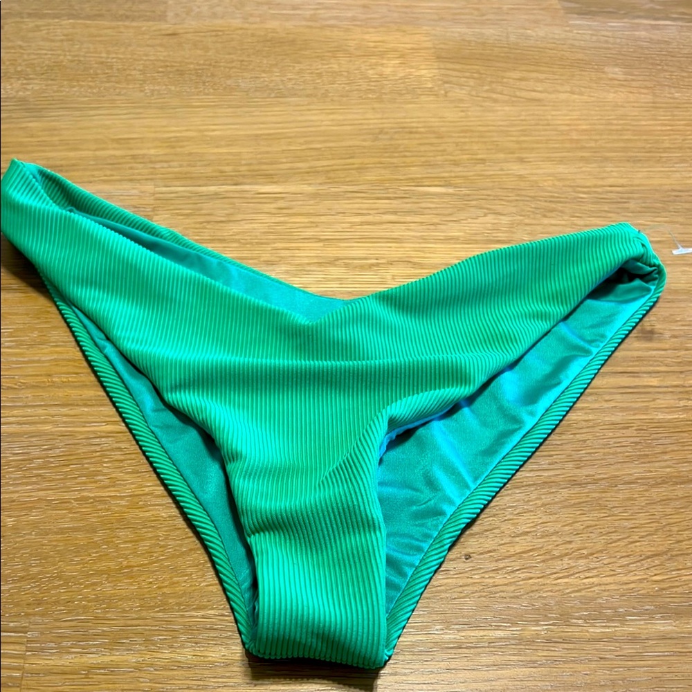 Beach Riot Green Ribbed Bikini Bottom
